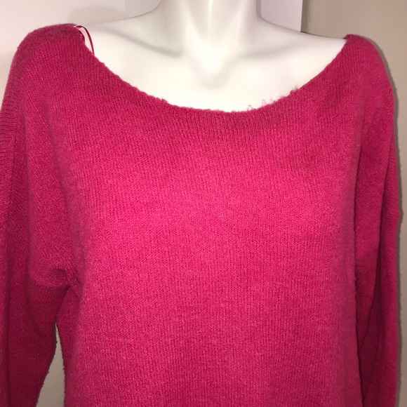 Mohito Hot Pink Scoop Neck Stretch Dolman Sweater - Picture 4 of 13